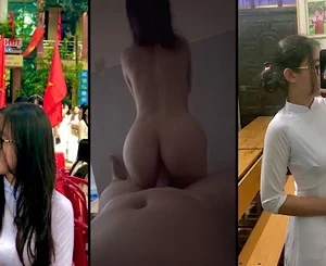 Nhã Trân THPT Nguyễn Huệ cưỡi ngựa dẻo như kẹo kéo